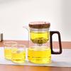 28oz/800ml Glass Teapot with Wooden Lid for Loose Leaf Tea Outdoor And Indoor Use