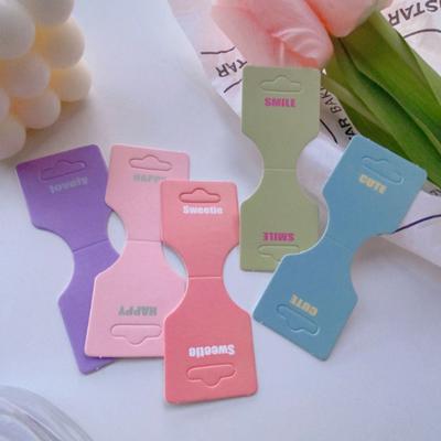 50 Pezzi Cartoncini Colorati Piegati a Metà Cartoncini Espositore per Accessori per Capelli Etichette Cartoncino per Confezionamento Corda per Capelli Etichetta Appendi