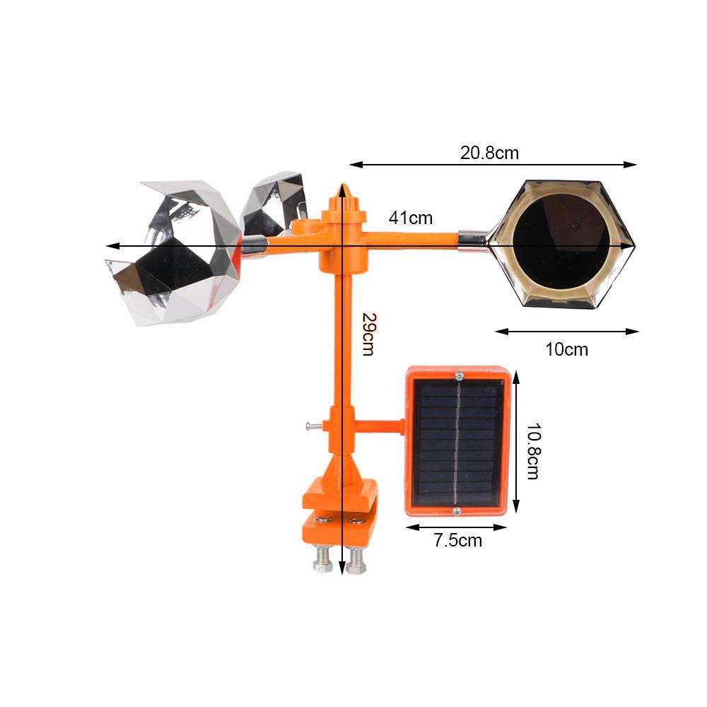 Voice Bird Repellent Solar Reflective Bird Repeller Wind Power Birds Repeller 360° Driving Device for Outdoor Garden Birds Control Scarer
