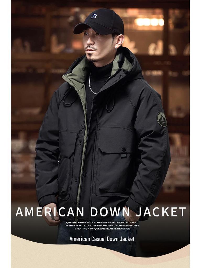 2025 Winter Men's Retro Down Workwear Jacket - Trendy American Style