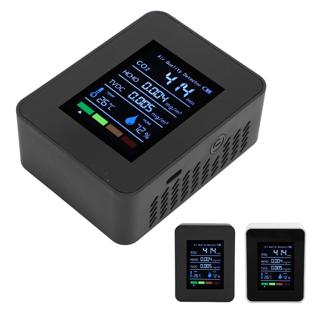 Portable Air Quality Detector CO2 TVOC HCHO Humidity Temperature 5 In 1 Multifunctional Indoor Air Q