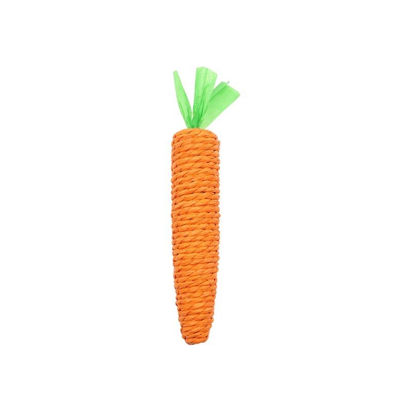New Carrot Cat Toy Hemp Rope Tear-resistant Teeth Grinding and Cleaning Toys Sound Self-pleasure Pet Supplies