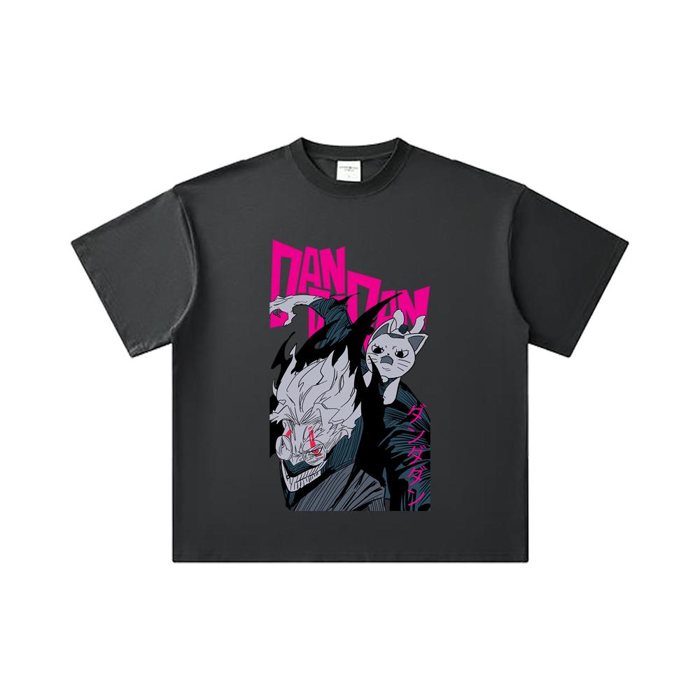 260 GSM Double Yarn 32 Count 100% Cotton Dandadan V37 Okarun Granny Print Unisex Heavy Cotton T Shirt