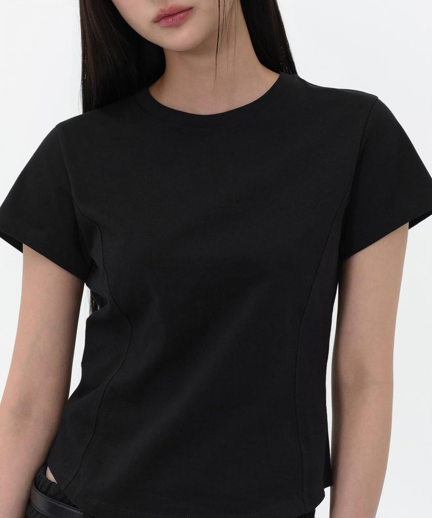 MUSINSA STANDARD WOMAN Women'S Round Hem T-Shirt [Black]