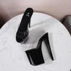 20CM  Nightclub Women's Shoes Waterproof Table Roman Fish Mouth Lady Super High Heel Slippers 20cm  LFD-8820-Q4
