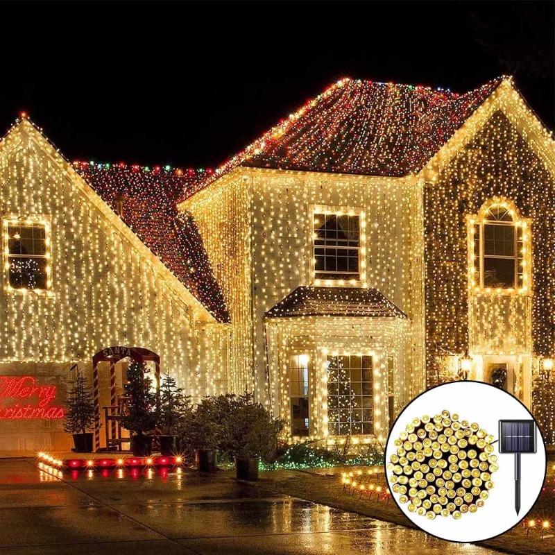 50LED/20LED Solar String Lights Outdoor Waterproof Fairy Lights String 8 Mode for Home Gardens Wedding Party Outdoor Tree Decorations 7m/5m