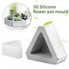 1 Pcs 3D Mold Triangle Concrete Silicone DIY Cement Clay Craft Casting Flower Pot Simple And Generous Wholesale