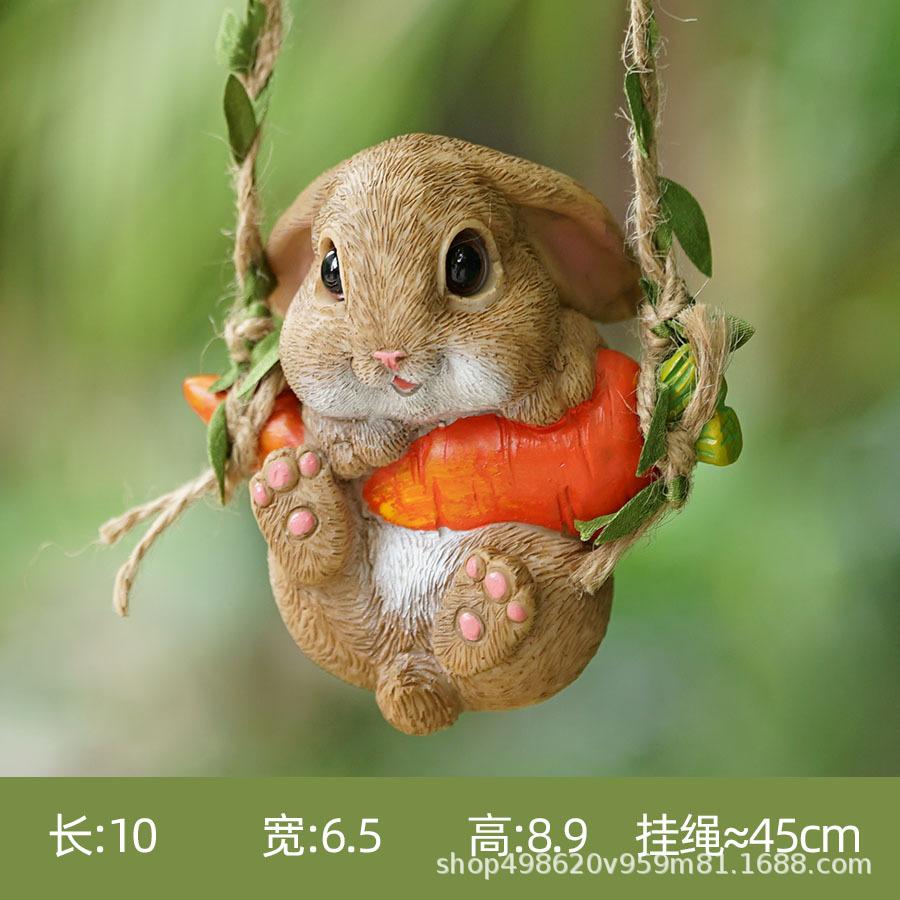 Creative Cute Rabbit Aquascape Resin Craft Accessories