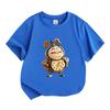 Kids Boys Girls 100% Cotton Crew Neck Short Sleeve T-Shirt, Cute Cartoon Clock Girl Printed Casual Soft Tee for Daily Wear