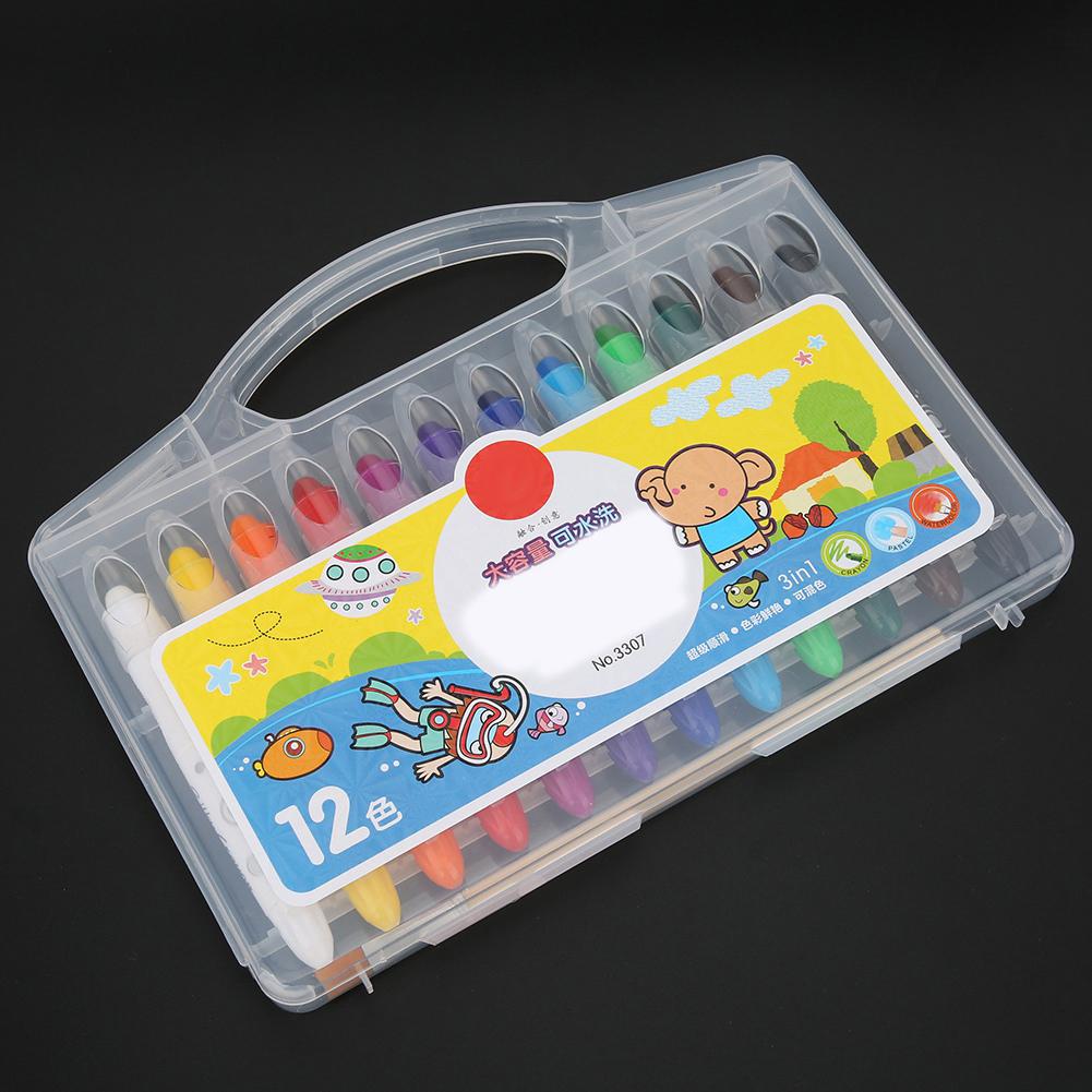 Oil Painting Stick Water-Soluble Rotating Drawing Pen Tool Stationery Art Supplies(12 Colors )