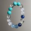 Aquamarine & White Crystal Bracelet: Elegant Women's High-End Fashion Accessory