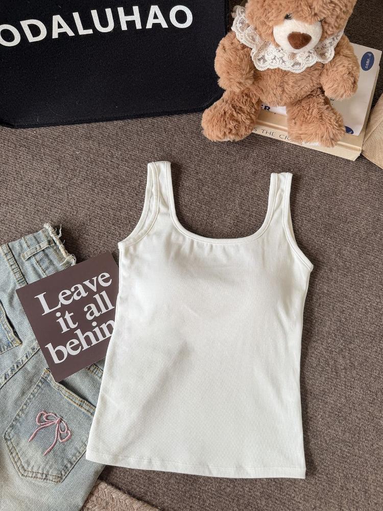 Crop Tops Breast Pad Solid Color Tank Top Women Summer Camis Backless Camisole Fashion Casual Tube Top Female Sleeveless