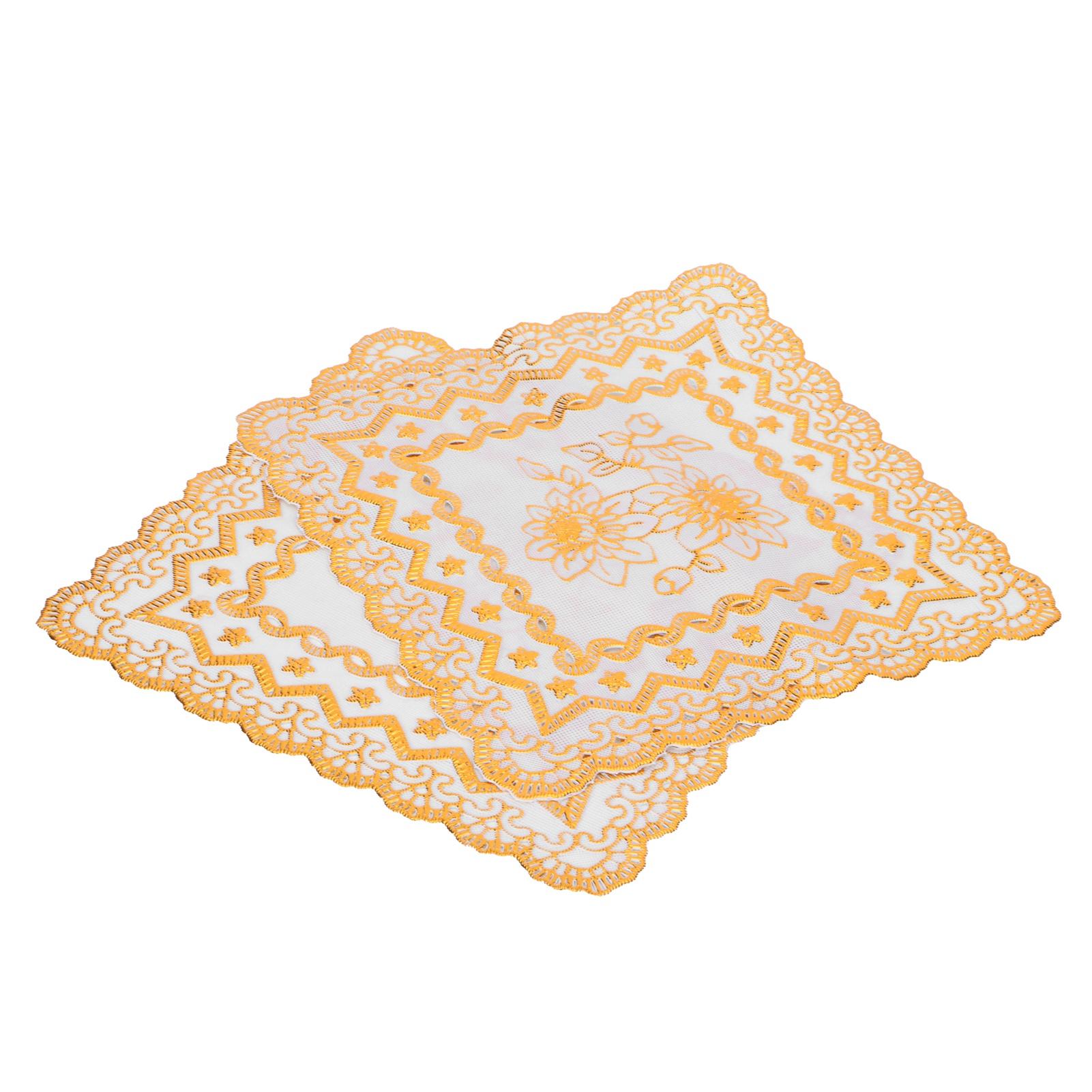 

2PCS 20x20cm Table Mats Gold Placemats Coffee Cup Mat Coaster for Wedding Party SuppliesType 01