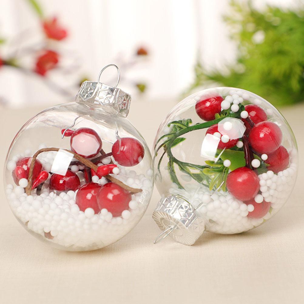 

14 шт. подвеска на рождественскую елку, шаровые украшения, наружный декор, игрушка, подвешивание питомца, рождественское украшение для вечеринки у бассейна, прозрачный 8X8CM прозрачный