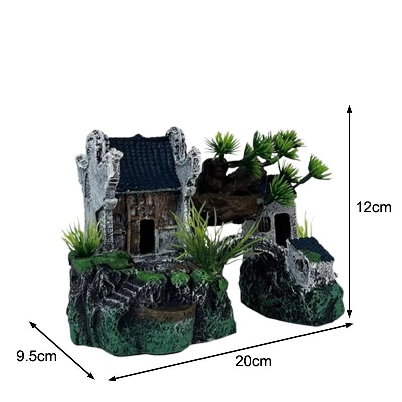 Simulation Decoration Fish Tank Ornament Ornament Resin Aquarium Ornament Fish Tank Landscape House Model Aquarium Ornament