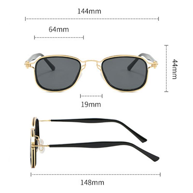 Retro Luxury Square Sunglasses for Men Women Punk Metal UV400 Eyewear Fashion Sun Glasses Driving