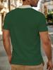 Men's Outdoor Short-Sleeve Polo Shirt with Button Design, Green Base with Small Chest Print, Casual Lapel Top, Vintage Style, Regular Fit, Polyester