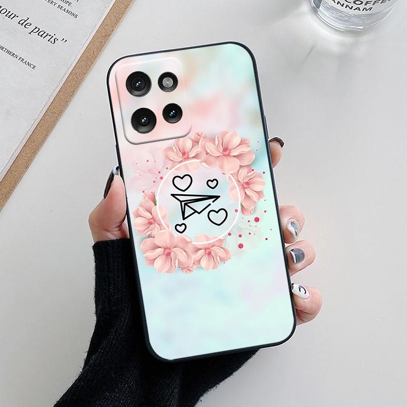 För Motorola Moto G75 Skal Härligt Tecknat Blomma Mjukt Silikon Telefonskydd För Moto G35 G55 5G E14 G04S G54 Power 5G Funda Coque