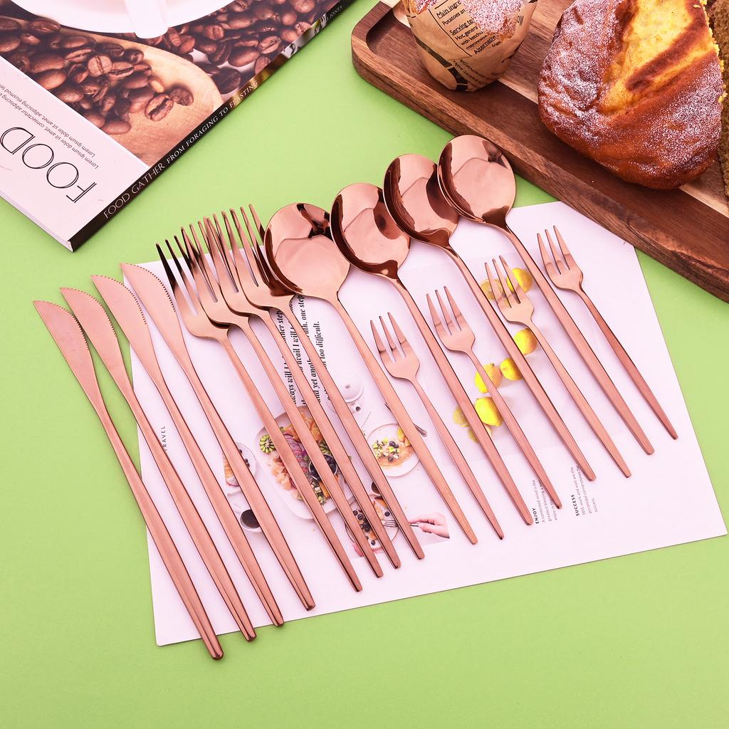 16 Pieces Colorful Silverware Tableware Set Service for 4, Stainless Steel Flatware Kitchen Cutlery Utensils Set for Home Kitchen Restaurant