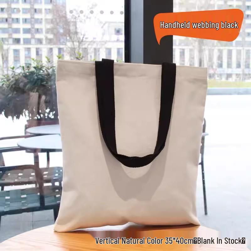 High-End Custom Logo Canvas Tote Bag - White, Blank, Personalized Printing