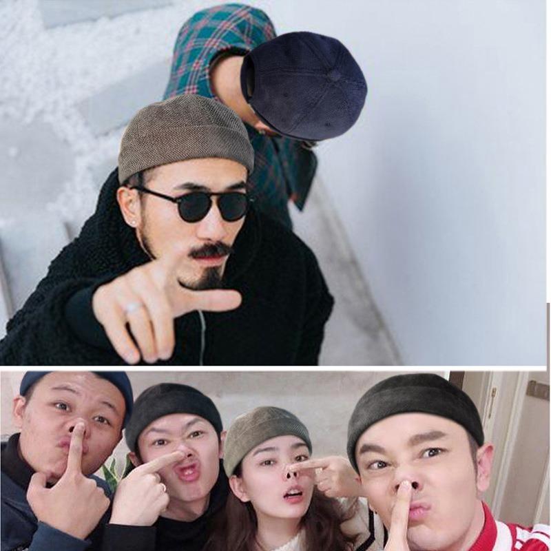 Big Head Circumference Hat Men's Winter Fleece Thickened Large Size Melon Fur Hat Corduroy