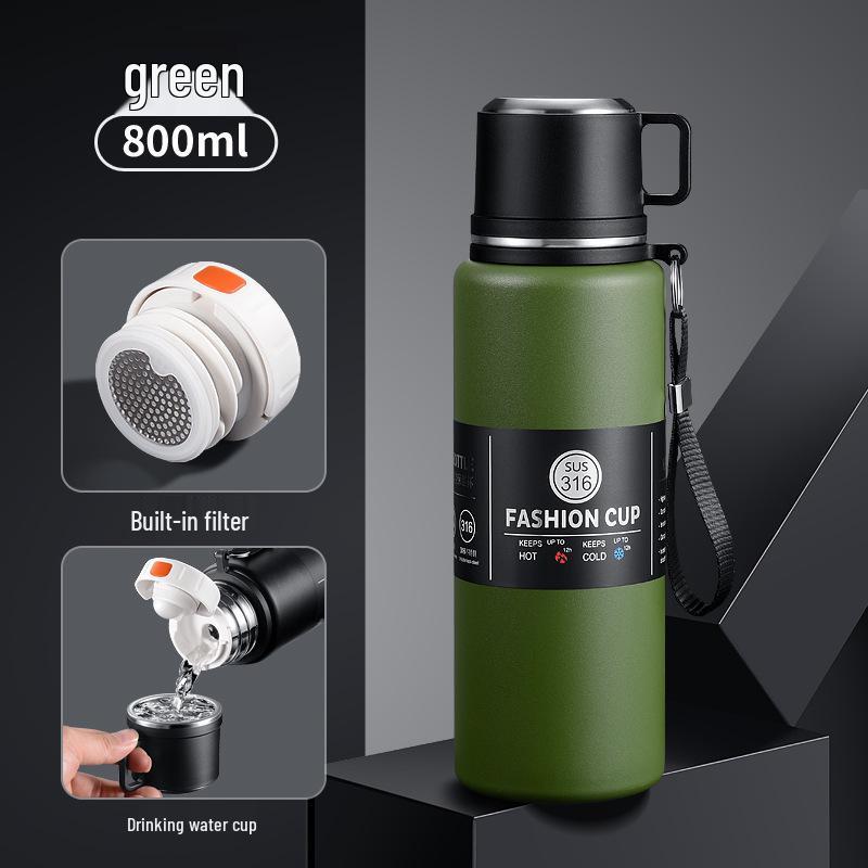 Large Capacity 304 Stainless Steel Insulated Portable Thermos Cup with Tea Separation