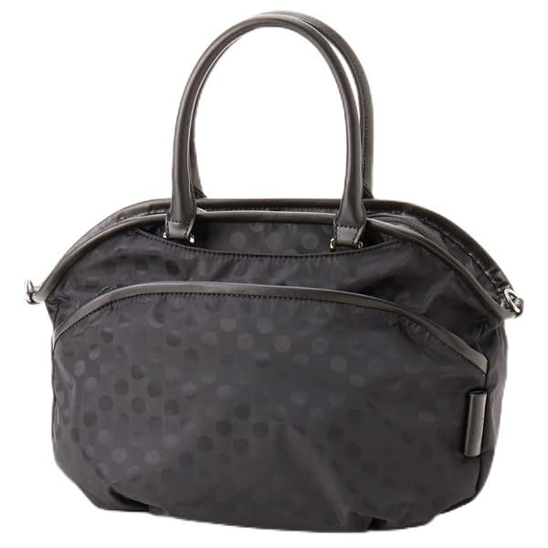 Tote Bag Polka Dots Piping Pocket 2WAY Mini Tote Black [Isaac] (10)