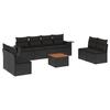 VidaXL Garden Lounge Set with Cushions 9 Pcs, Patio Sofas, Patio Furniture Set, Outdoor Furniture, Black 3256853