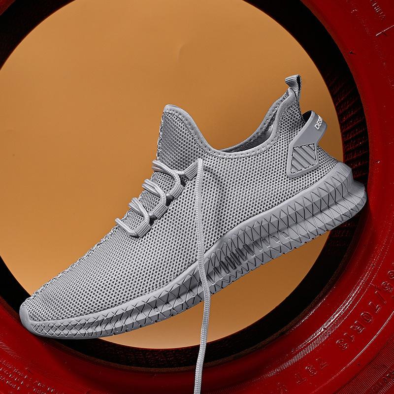 2025 four seasons mesh sports men's shoes, fashionable foot-covering men's sports shoes, mesh lightweight sports and leisure shoes