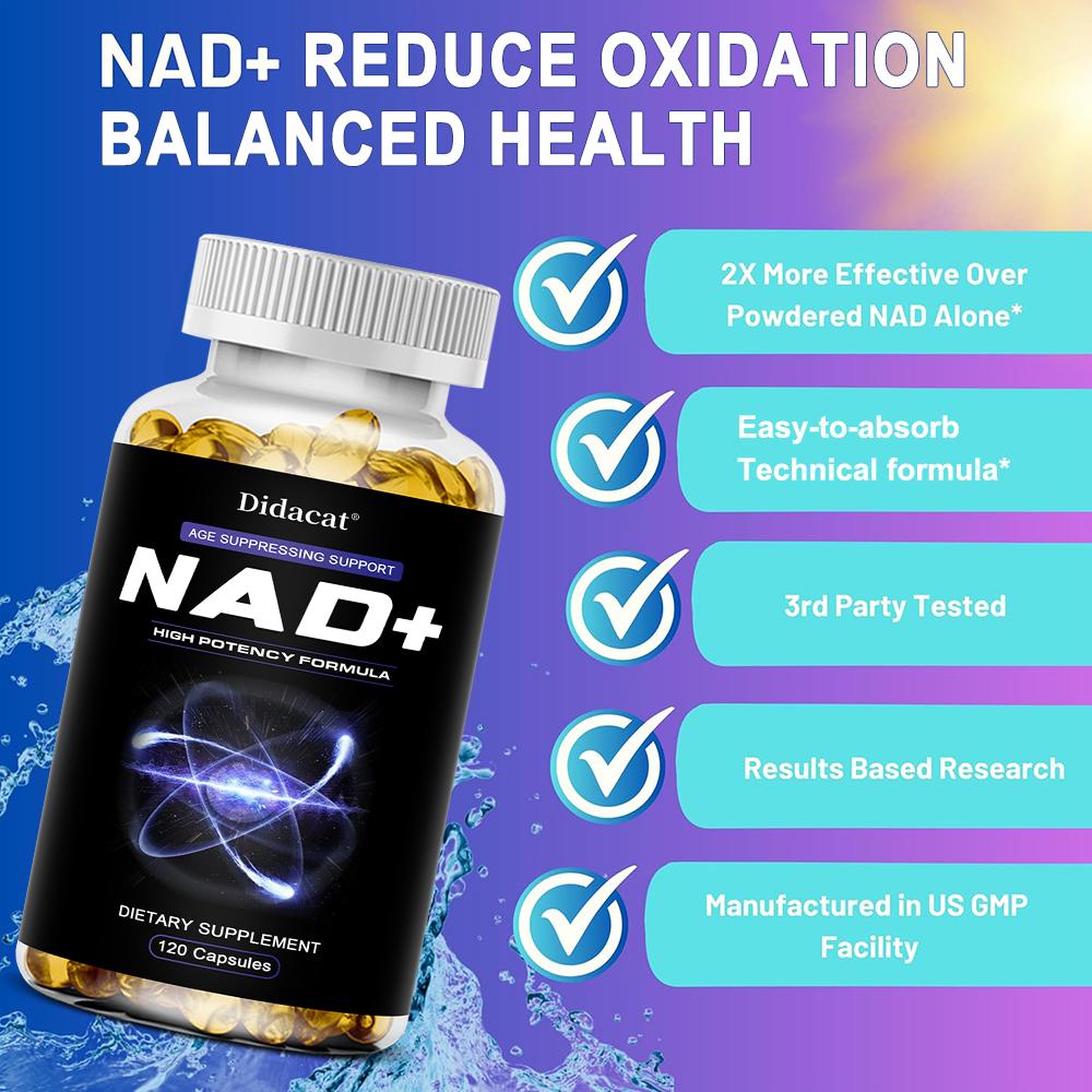 Nicotinamide nucleoside plus resveratrol, quercetin, and betaine 120 capsules anti-aging capsules