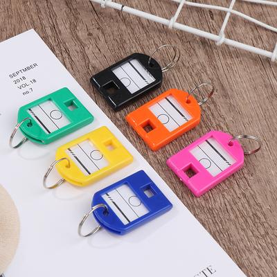 10Pcs Colorful Keychain Key Tag Label Id Name Tel Number Marker Tag Baggage Tag