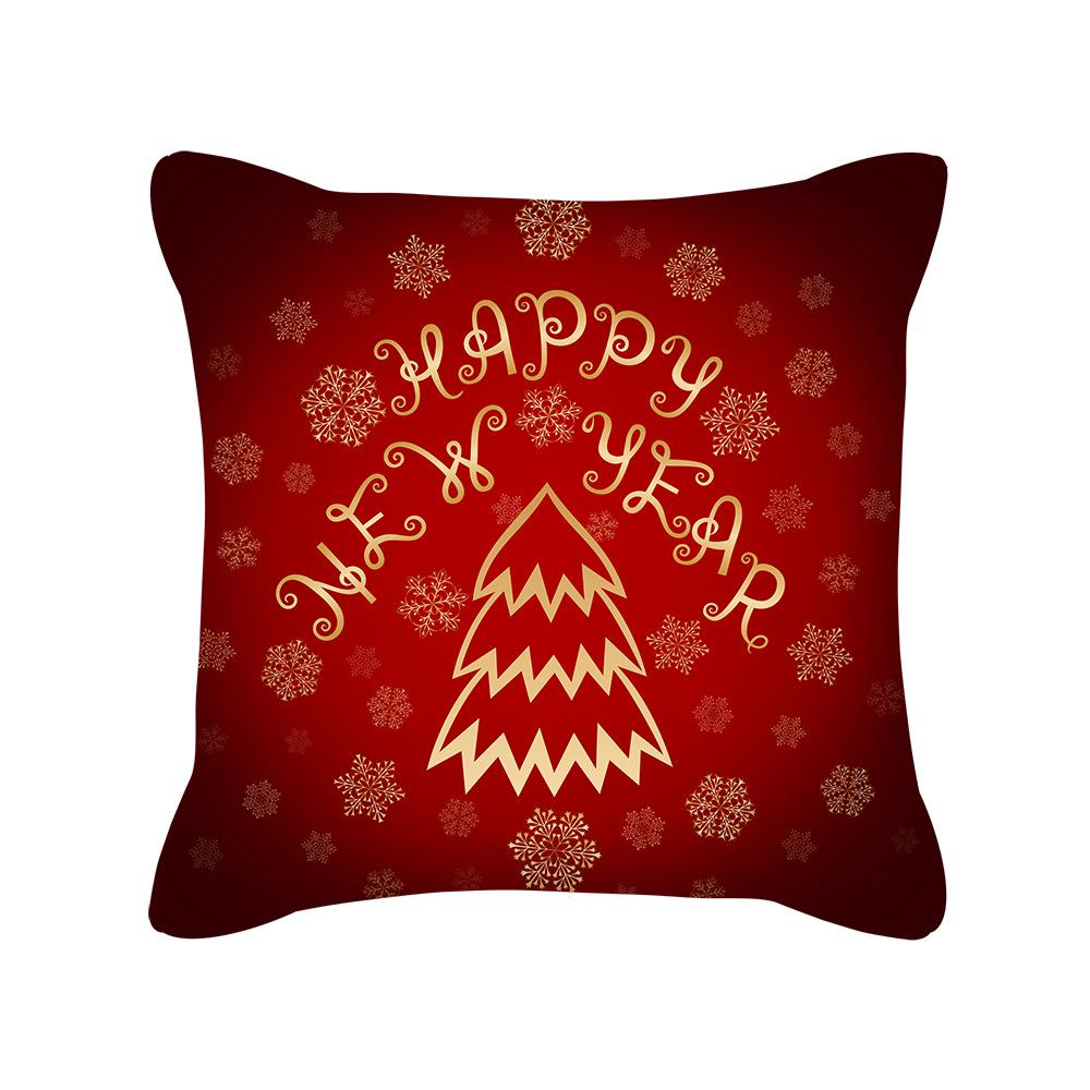 Christmas New Peach Skin Pillow Case Pillow Sofa Pillow Case Red Series Pillow