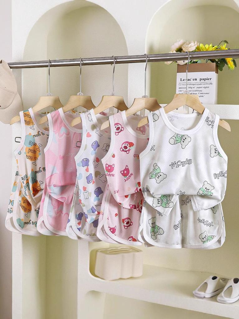 Childrens Summer Tank Top Shorts Set With Breathable Polyester Fabric For Active Kids