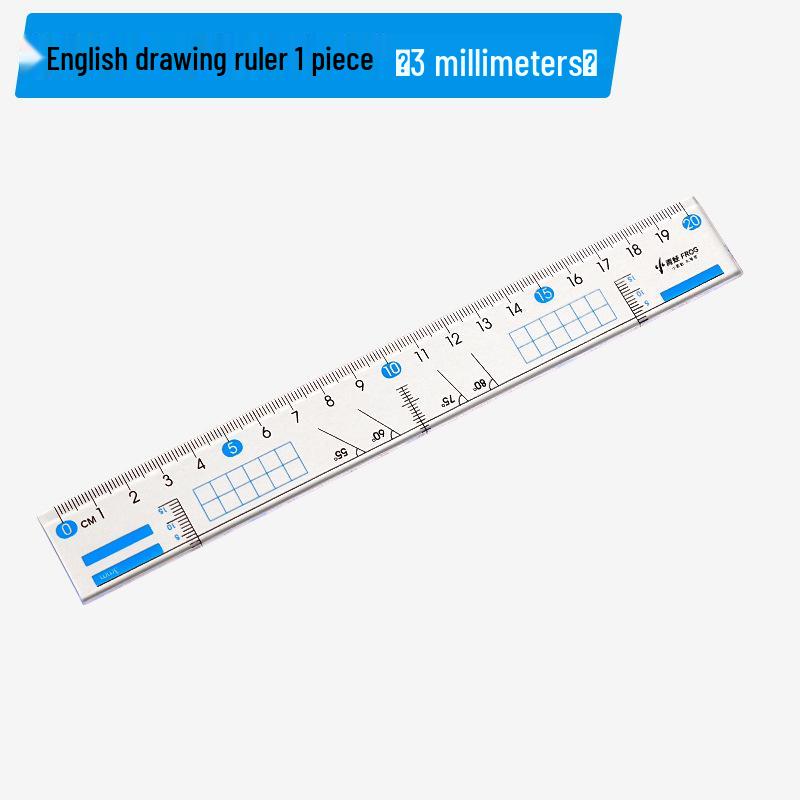 English Composition 20cm Ruler: 3mm Lined Spacing, Multi-functional, Grid Design 20cm