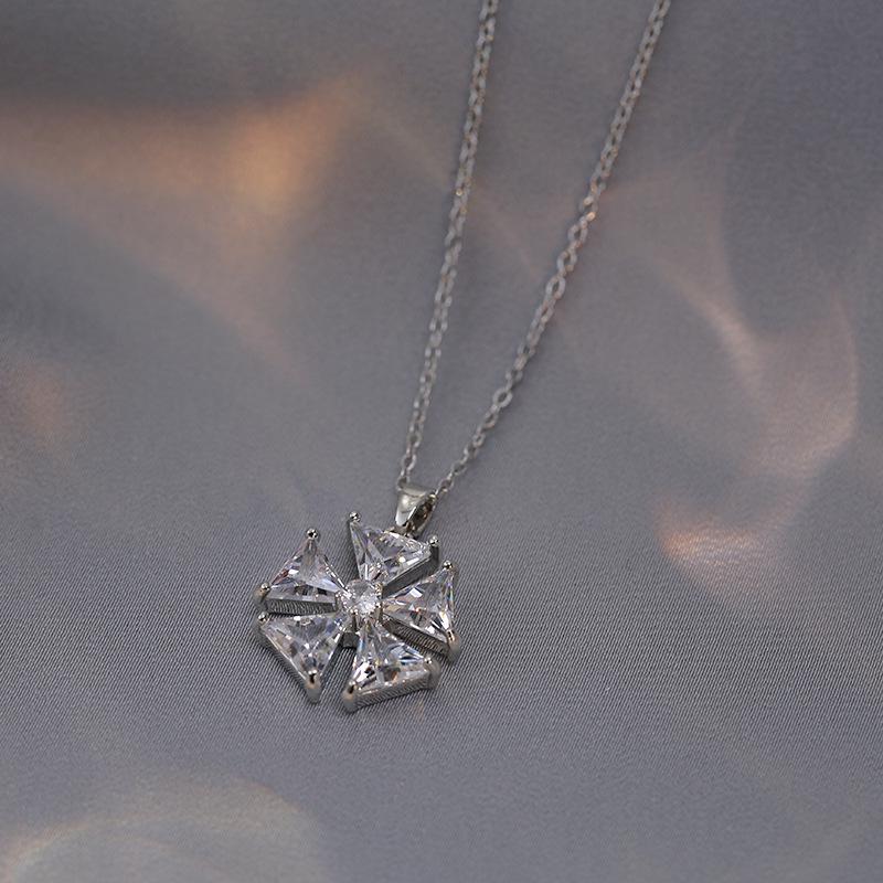 Women’s Colorful Zircon Geometric Necklace Set in Titanium Steel - Trendy Fashion Design