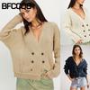 Women's Fashion Casual Solid Color Print Autumn Winter Long Sleeve Loose Sweaters