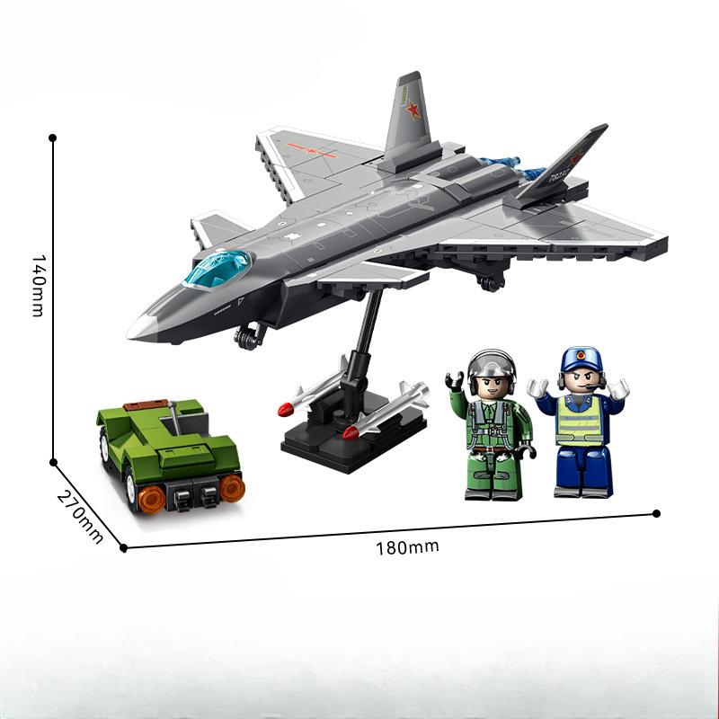 331pcs Military Series Air Force J-20 Fifth-generation Fighter Jet Building Block Children's Toys No Box