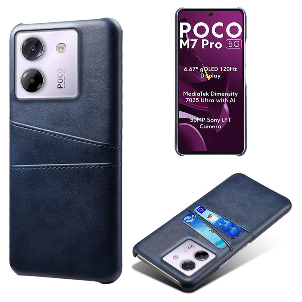 For Xiaomi Poco M7 Pro 5G Case Dual Card Slots PU Leather+Hard PC Phone Cover