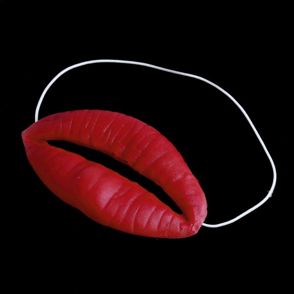 Großer Lippen-Requisite Rote Lippen Scherzartikel Cosplay-Requisiten Große Lippen Scherzspielzeug Wurstmund Dekor Gesichtsabdeckung Latex Foto Lustige Requisiten