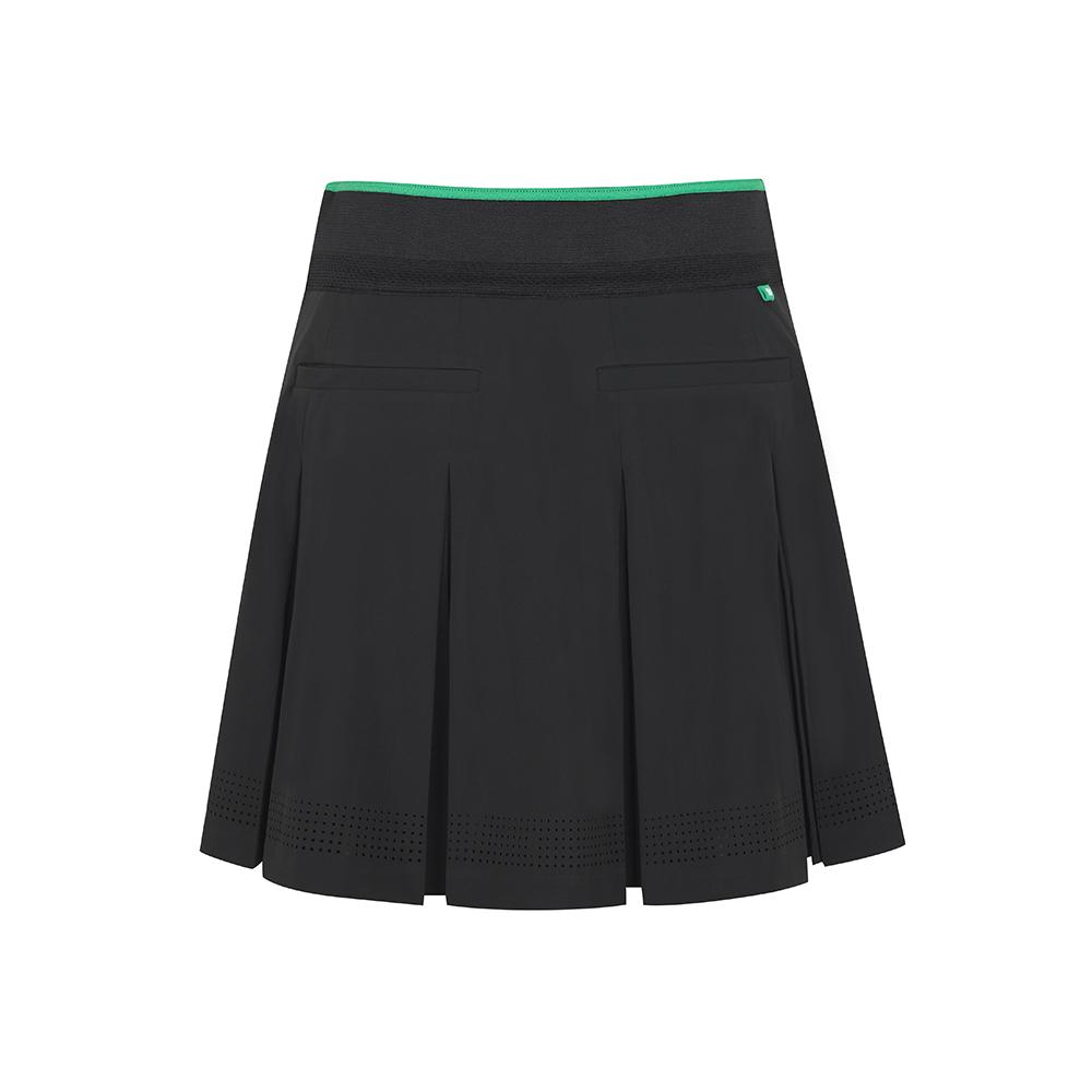 MALBON GOLF Performance Wide Pleated Skirt Black (Woman)