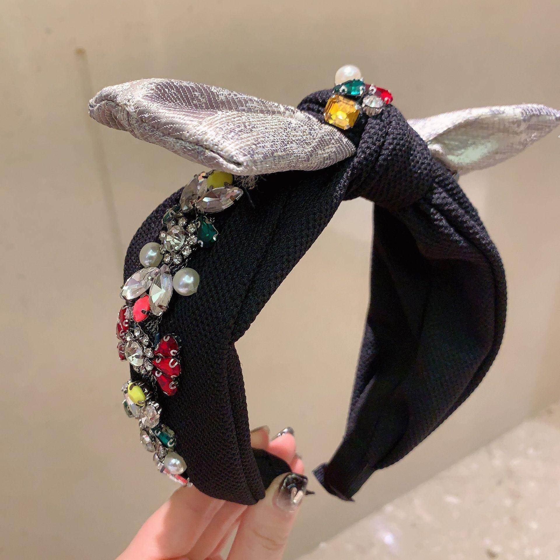 

Осень Зима Большая Бант Повязка на Голову Узел Крест Повязки для Волос Обруч для Волос Мода Женские Черные Резинки для Волос для Девочки Аксессуары для Волос