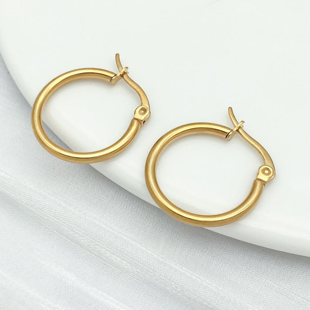 Stainless Steel Vacuum-Plated Large Round Circle Earring Pendant Charm