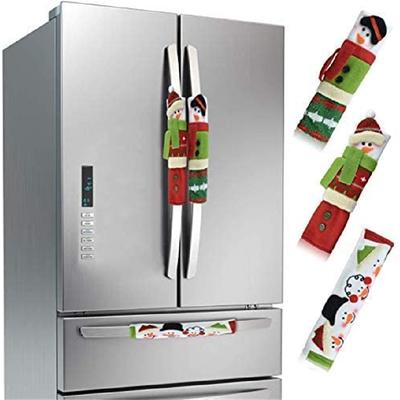 3pcs Christmas Snowman Refrigerator Door Handle Covers Kitchen Appliance Handle Covers Christmas Decoration