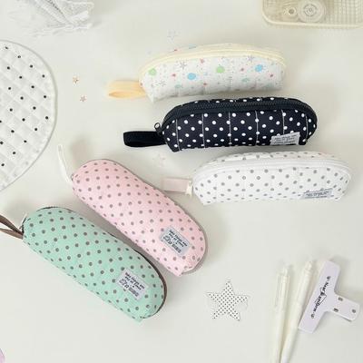 With Hand Strap Pencil Case Polka Dot Print Stationery Bag INS Pencil Pouch  School Supplies