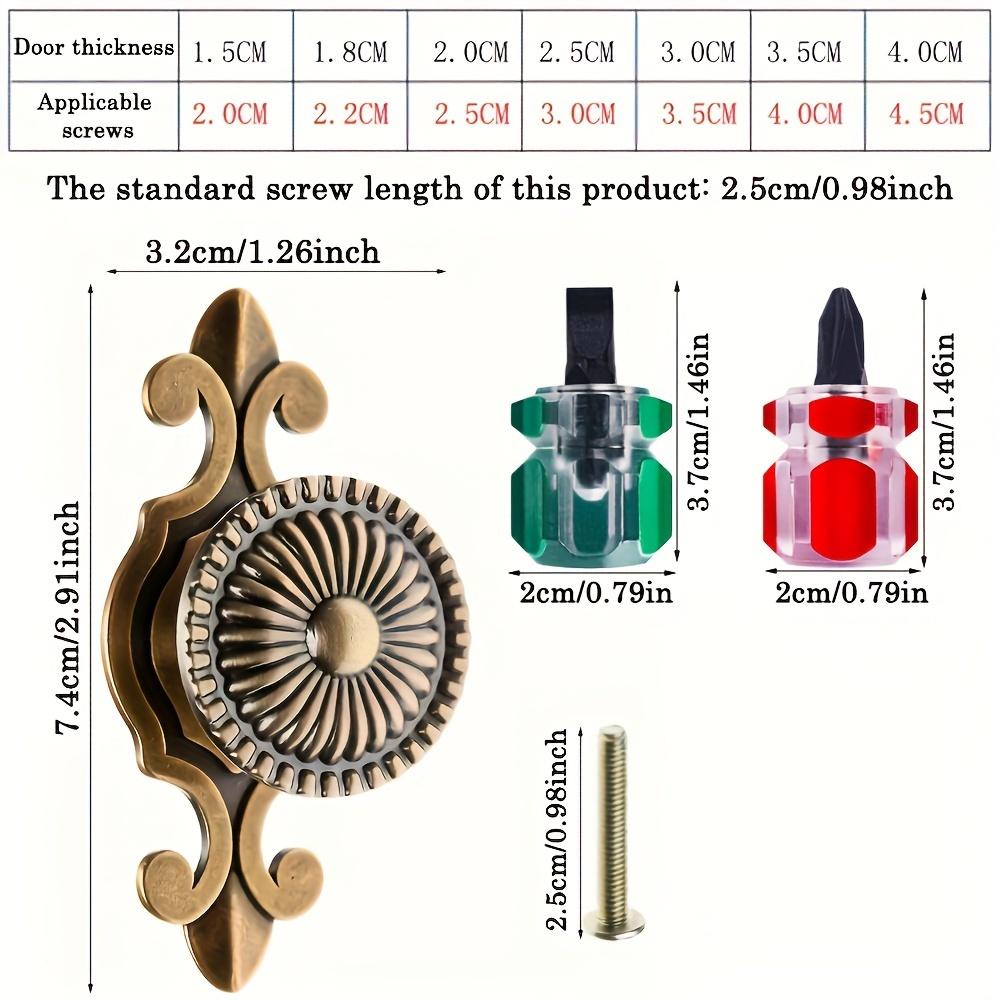 5pcs Bronze Zinc Alloy Drawer Pulls, 2.911.26 Inch Vintage Round Metal with Back Plate, Perfect for Dresser & Cabinet Furniture