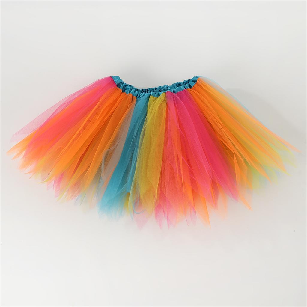 Dětská módní a pohodlná barevná patchworková krátká sukně