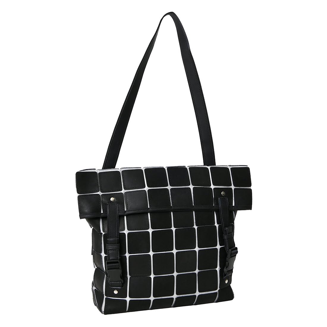 

PS107 Shoulder Compatible with Panel Nylon Mesh Insert Belt [Tryon] Bag, B4, Leather, Fabric, Closure, Men s Black/Ivory