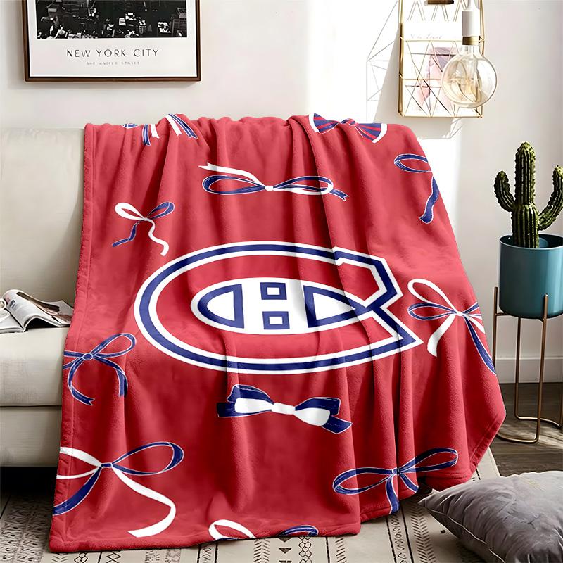 Montreal Canadiens Theme Blanket Suitable For The Sofa Camping And Travel Made Of Soft Flannel Material An Ideal Gift For Occasions Such As Birthdays