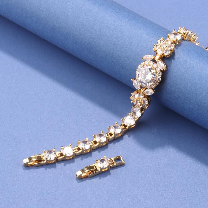 12-Colors Zircon Elegant Women'S Charms Italian Bracelet Gold Plated Luxury Wedding Jewelry Accessories