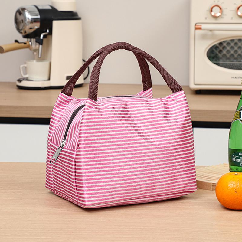 Insulated Portable Lunch Bento Bag with Thick Ice Pack Storage.